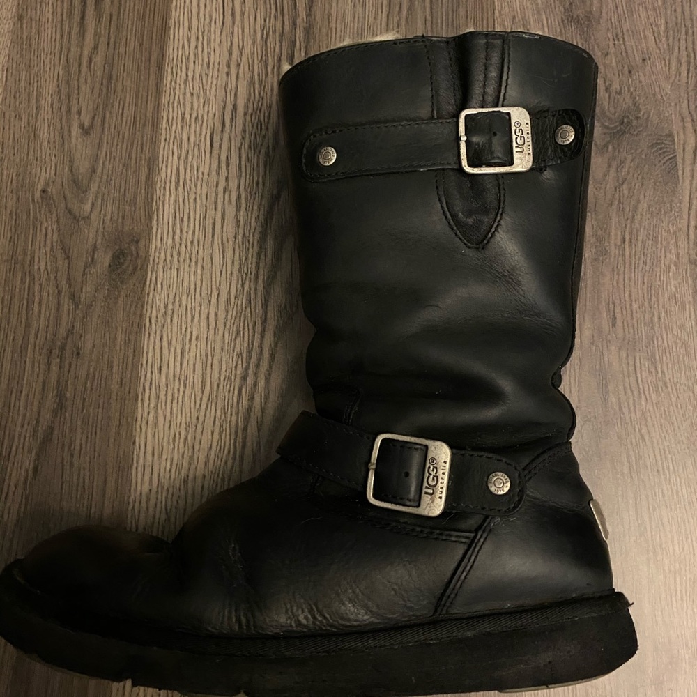 UGG Kessington Black Leather Boots